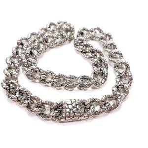 Designer Inspired Silver Link Necklace 16"